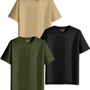 xenovaurban unisex regular cotton combo of 3 solid color tshirt